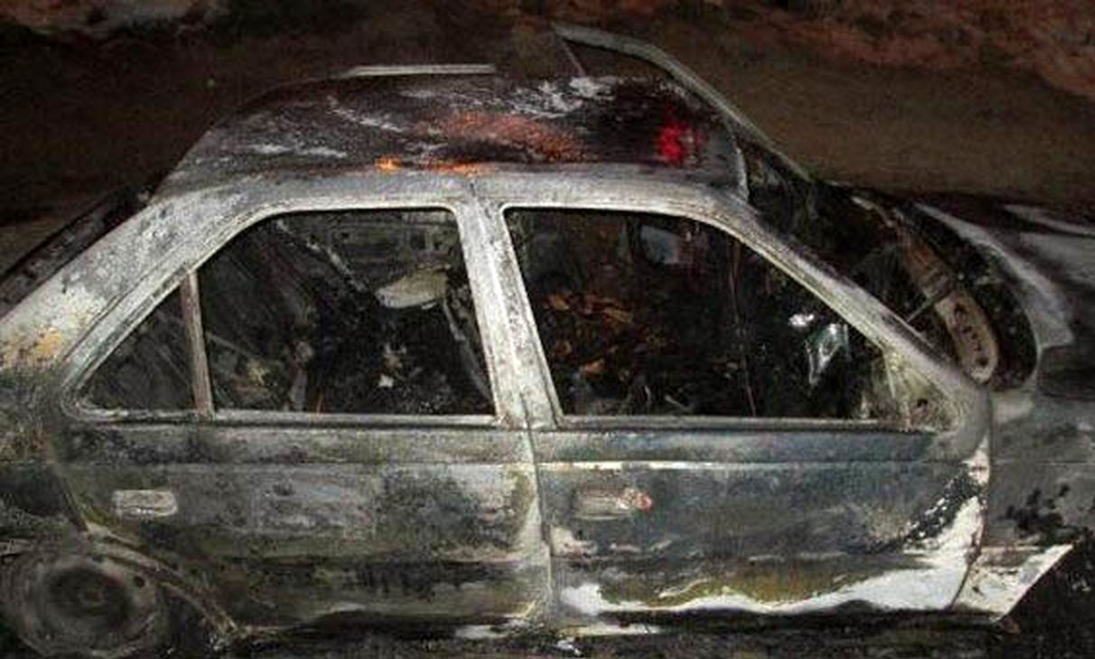واژگونی و آتش سوزی یک دستگاه خودروی 405 در محور کهورستان بستک