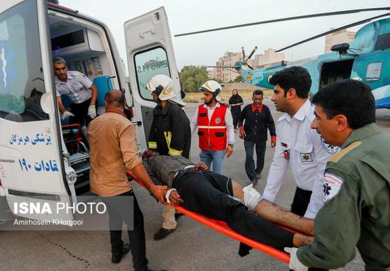 انتقال ۳۱ مصدوم واژگونی اتوبوس «مشهد – بندرعباس» به بیمارستان‌های شهر کرمان