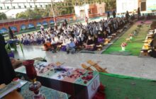 مراسم استقبال از پیکر مطهر شهید گمنام در  آموزش و پرورش ناحیه یک بندرعباس برگزار شد
